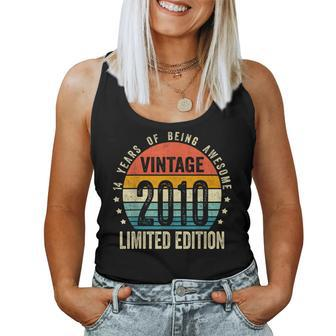 Vintage 2010 14 Years Old Boys And Girls 14Th Birthday Women Tank Top - Monsterry