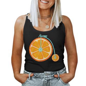 Vintage Bike Bicycle Flower Basket Orange Fruit Women Tank Top - Monsterry CA