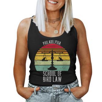 Vintage Distress Sunset Philadelphia School Of Bird Law Women Tank Top - Monsterry