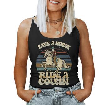 Vintage Sayings Save A Horse Ride A Cousin Women Tank Top - Seseable