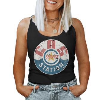 Vintage Gas Station Distressed & Men Women Tank Top - Monsterry