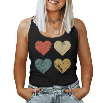 Vintage Hearts Cool Retro Valentines Day For Men Women Tank Top - Monsterry UK