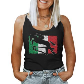 Vintage Italian Flag Italy Horse Jumping Equestrian Women Tank Top - Monsterry UK