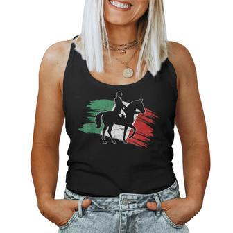 Vintage Italian Italy Flag Horse Jumping Equestrian Women Tank Top - Monsterry AU
