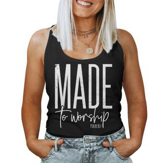 Vintage Made To Worship Psalm 95 1 Christian Idea Women Tank Top - Monsterry