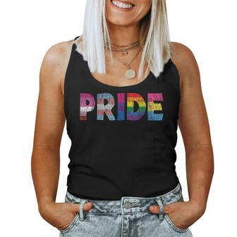 Vintage Pride Mom Dad Sister Family Matching Gay Lgbtq Flag Women Tank Top - Monsterry CA