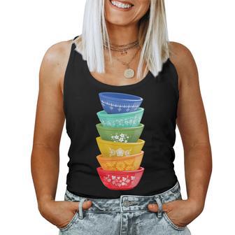 Vintage Pyrex Bowls Rainbow Retro Kitchen Women Tank Top - Monsterry UK