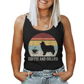 Vintage Retro Coffee And Collies Rough Collie Border Collie Women Tank Top - Monsterry AU