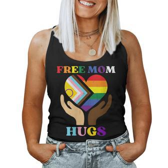 Vintage Retro Free Mom Hugs Supports Lgbtq Gay Pride Month Women Tank Top - Seseable