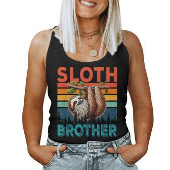 Vintage Retro Sloth Costume Brother Father's Day Animal Women Tank Top - Monsterry