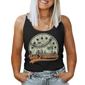 Vintage San Francisco Cityscape Baseball Lover Kid Women Tank Top - Monsterry UK