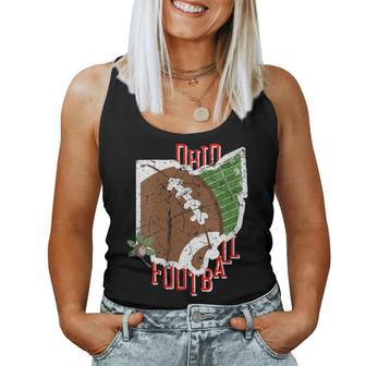 Vintage State Of Ohio Football State Outline Women Tank Top - Monsterry