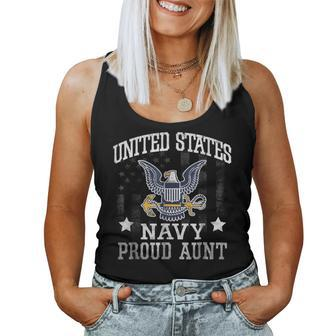 Vintage Us Navy Proud Aunt T Usn Women Tank Top - Monsterry AU