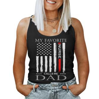 Vintage Usa Flag Fathers Day Dad From Daughter Nurse Women Tank Top - Monsterry
