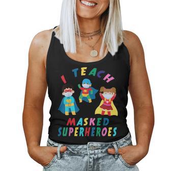 Virtual Teaching I Teach Masked Superheroes Pre-K Teacher Women Tank Top - Monsterry CA