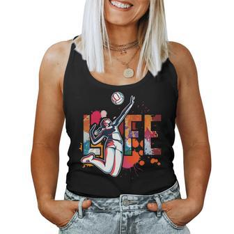 Volleyball Player Colorful Girls Sports Graphic Women Tank Top - Monsterry AU