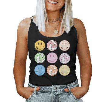 Volleyball Vibes Smile Face Hippie Volleyball Girls Women Tank Top - Thegiftio UK