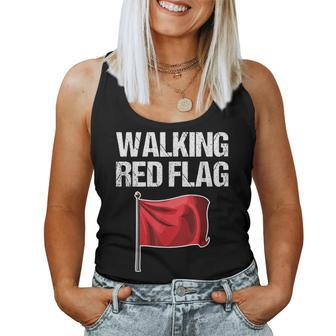 Walking Red Flag Saying Sarcastic Cool Toxic Novelty Women Tank Top - Thegiftio UK