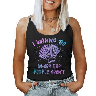 I Want To Be Where The People Aren't Mermaid Girls Women Tank Top - Monsterry