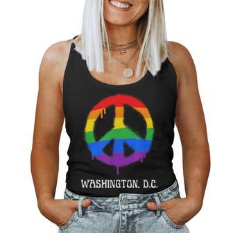 Washington Dc Lgbtq Gay Pride Lgbt Rainbow Groovy Equality Women Tank Top - Monsterry DE