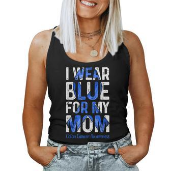 I Wear Blue For My Mom Colon Cancer Awareness Women Tank Top - Thegiftio UK