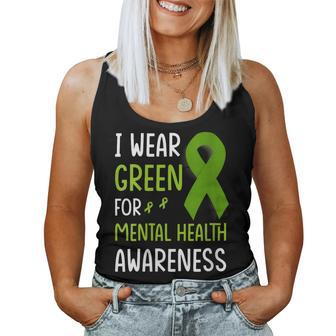 I Wear Green For Mental Health Awareness Month Mental Health Women Tank Top - Thegiftio UK