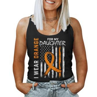 I Wear Orange For My Daughter Ms Awareness Flag Back Graphic Women Tank Top - Seseable