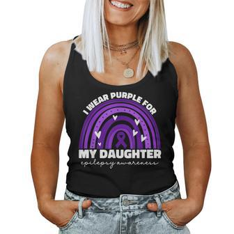 I Wear Purple For My Daughter Epilepsy Awareness Month Day Women Tank Top - Seseable