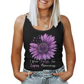 I Wear Purple For Lupus Awareness Sunflower Women Tank Top | Mazezy CA
