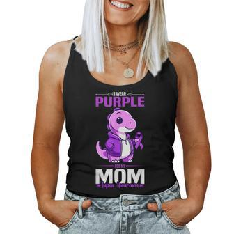 I Wear Purple For My Mom Lupus Awareness Dinosaur Women Tank Top - Monsterry