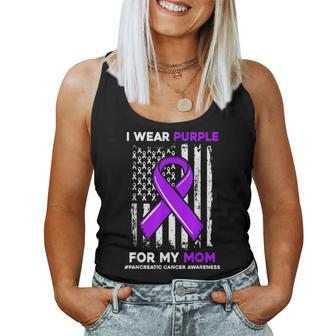I Wear Purple For My Mom Mother Pancreatic Cancer Awareness Women Tank Top - Seseable
