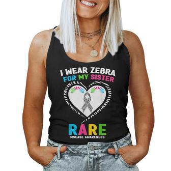 I Wear Zebra For My Sister Rare Disease Awareness Women Tank Top - Monsterry