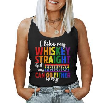 I Like My Whiskey Straight Friends Lgbt Gay Pride Proud Ally Women Tank Top - Monsterry DE