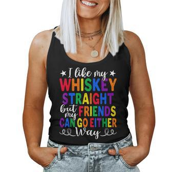 Like My Whiskey Straight Friends Lgbtq Gay Proud Ally Women Tank Top - Monsterry