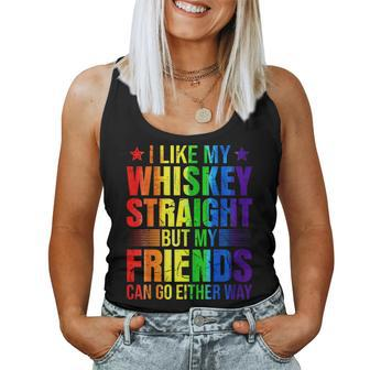 Like My Whiskey Straight Friends Proud Ally Lgbtq Gay Pride Women Tank Top - Monsterry CA