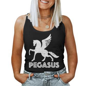 White Pegasus T Distressed Magic Unicorn Horse Galaxy Women Tank Top - Monsterry UK