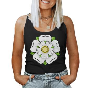 White Rose Of York Flower English Flag Heraldy Yorkshire Women Tank Top - Thegiftio UK