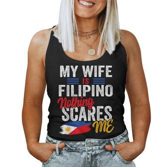 My Wife Is Filipino Philippines Heritage Roots Flag Souvenir Women Tank Top - Monsterry DE