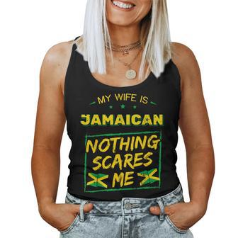 My Wife Is Jamaican Jamaica Heritage Proud Roots Flag Pride Women Tank Top - Monsterry UK