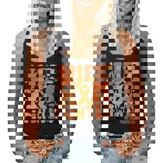 Wife Mom Fighter Orange Ribbon Multiple Sclerosis Awareness Women Tank Top - Thegiftio