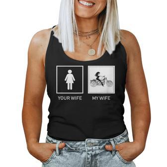 Your Wife My Wife On A Motorcycle Women Tank Top - Monsterry