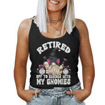 Wine And Cat Grandpa Retirement Gnome For Retired Dad Women Tank Top - Monsterry