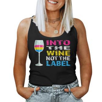 Into The Wine Not The Label Pansexual Lgbtq Pride Vintage Women Tank Top - Monsterry