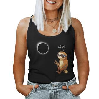 Woah Sloth Solar Eclipse 2024 Eclipse Sloth Women Tank Top - Monsterry