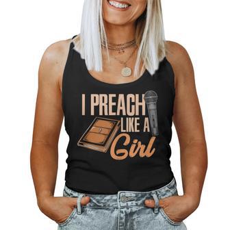 Woman Pastor Female Preacher I Preach Like A Girl Women Tank Top - Monsterry DE