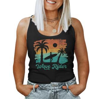 Woman Surfing Beach Wave Rider Retro Vintage Sunset Cute Women Tank Top - Monsterry CA