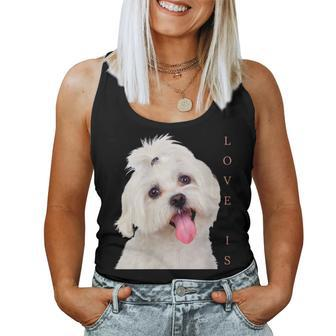 Women's Bichon Maltese Dog Mum Dad Puppy Bichon Frise Malta With-Neck Tank Top Frauen - Geschenkecke