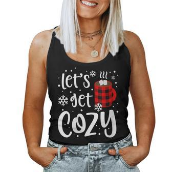 Women's Christmas Let's Get Cozy Christmas Women Tank Top - Monsterry