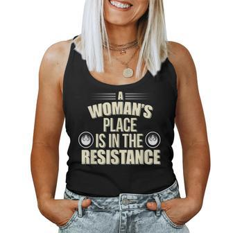 Women's March A Woman's Place Is In The Resistance T Women Tank Top - Monsterry