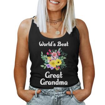 World's Best Great Grandma Beautiful Bouquet Grandma Women Tank Top - Monsterry UK